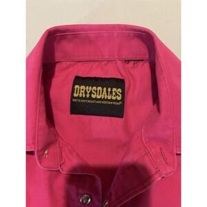 Drysdales Western Shirt Men's Medium Hot Pink 100% Cotton Pearl Snap Button Down